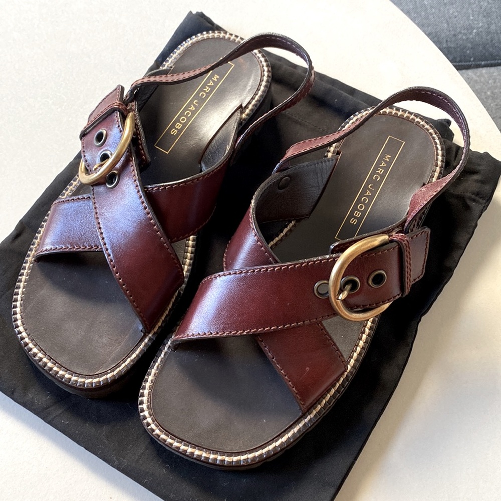 Marc Jacobs Brown Ankle Strap Sandals in Size 38 / Size 8